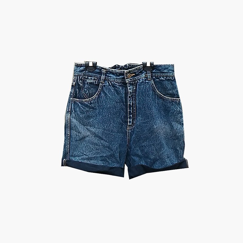 Vintage high waist denim shorts - กางเกงขายาว - ผ้าฝ้าย/ผ้าลินิน สีน้ำเงิน