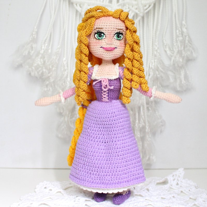 Handmade doll in lilac dress Personalized stuffed doll Gift for girl - Stuffed Dolls & Figurines - Other Materials Purple