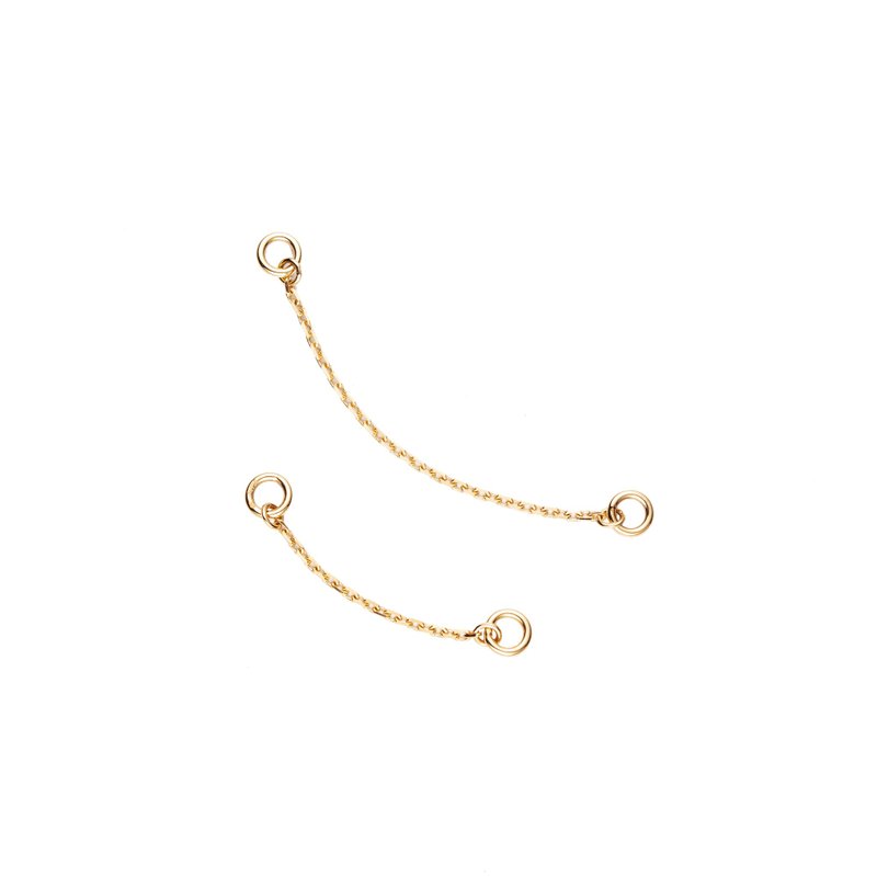 18K 耳環連結鍊 2cm/ 3.5cm (單邊販售) - 耳環/耳夾/耳骨夾 - 貴金屬 金色