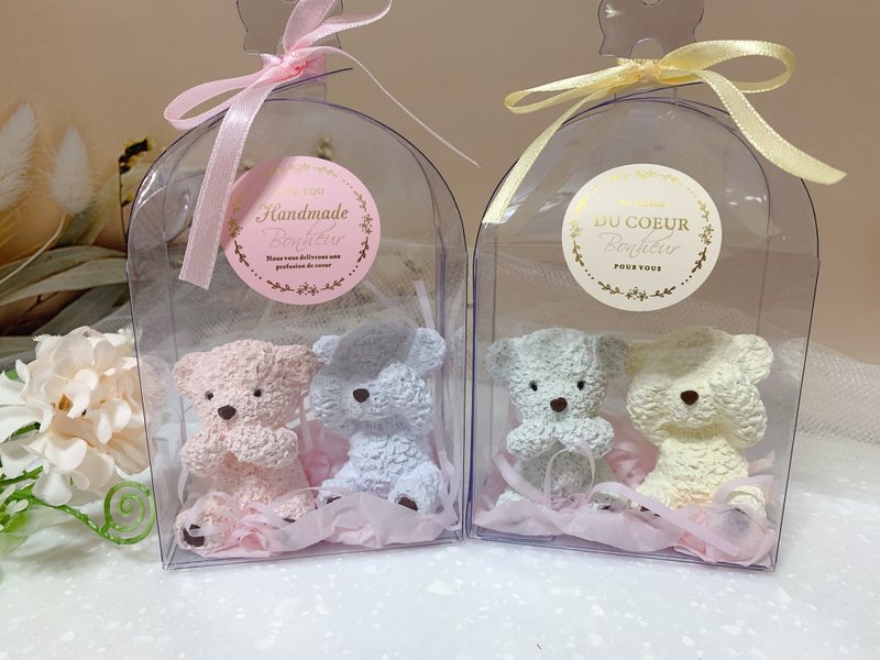 【室內香氛】 3D立體摀眼摀嘴小熊造型擴香石 - 香氛/精油/擴香 - 其他材質 多色