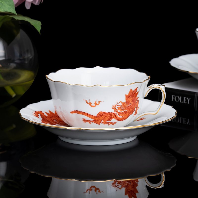 Meissen hand-painted classic royal Minglong ceramic tea cup and coffee cup made in Germany - แก้วมัค/แก้วกาแฟ - เครื่องลายคราม 