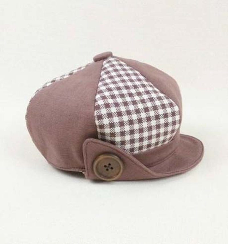 Va Beanie handmade series plaid pumpkin hat - Other - Cotton & Hemp Brown