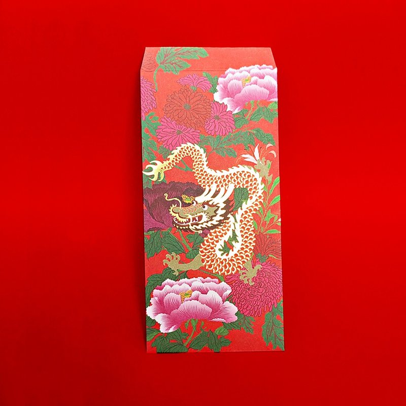 福獸納福紅包袋-龍喜利來/5入(shipping to Singapore) - 紅包袋/春聯 - 紙 紅色