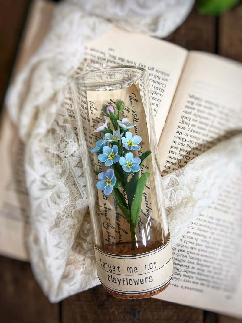 | Flower Illustrator - Test Tube Series | Forget-Me-Not/Light Blue/Realistic Clay Flower - Items for Display - Clay 