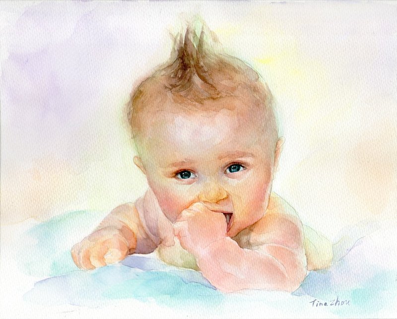 Portrait Painting Custom , Portrait  Painting Commission - Customized Portraits - Paper 