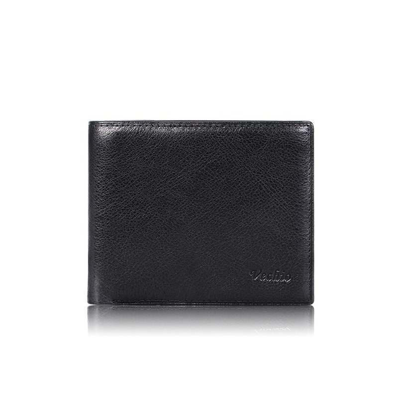 [Free upgrade gift packaging] Resolute 8-card wallet-black/VE048W002BK - กระเป๋าสตางค์ - หนังแท้ สีดำ