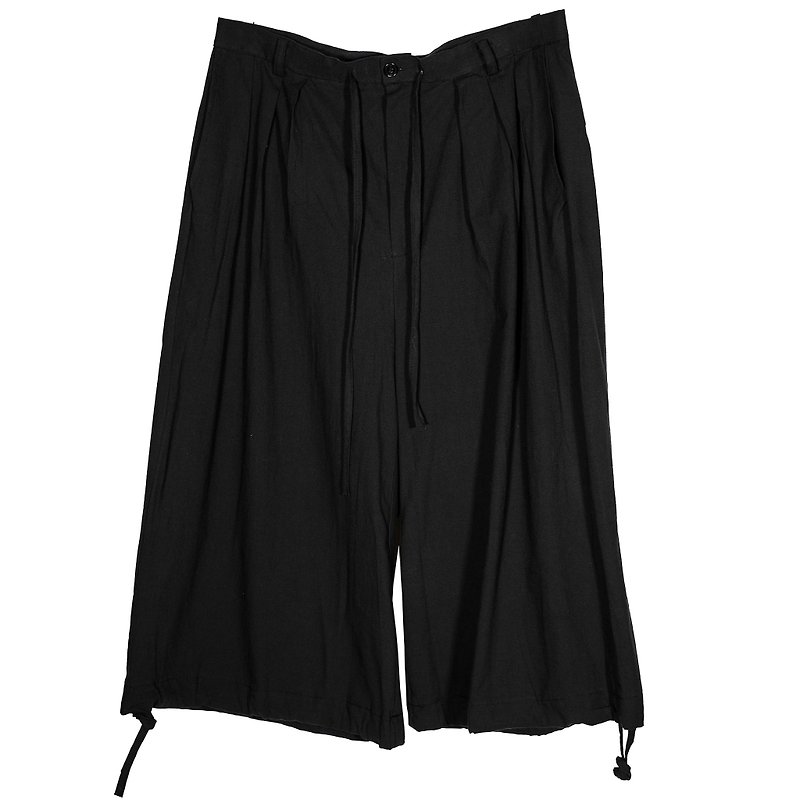 WIDE PANTS "HUTO" - Men's Pants - Cotton & Hemp Black