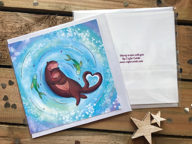 Otterly in love with you greeting card - 心意卡/卡片 - 紙 藍色