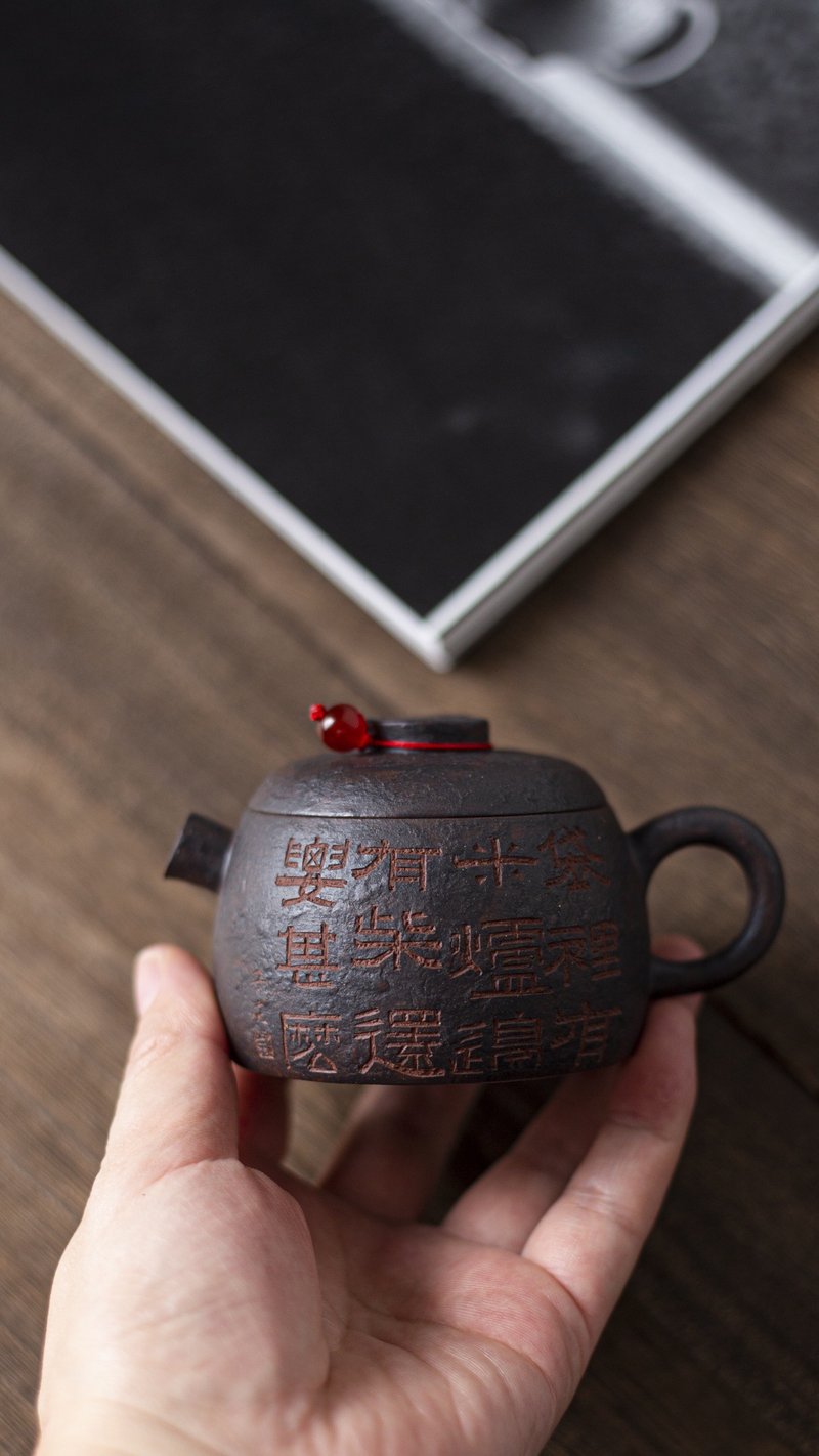 送禮紫砂壺茶壺阿曼陀室 巨轮 独家款 130cc 作品取材之阿曼陀室 - 茶壺/茶杯/茶具 - 陶 灰色
