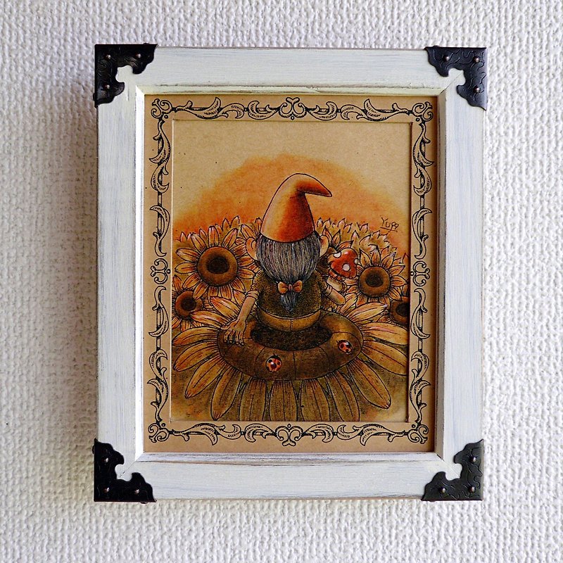 【Framed Frog】 Nome's sunflower and virgin's heart - Posters - Paper Khaki