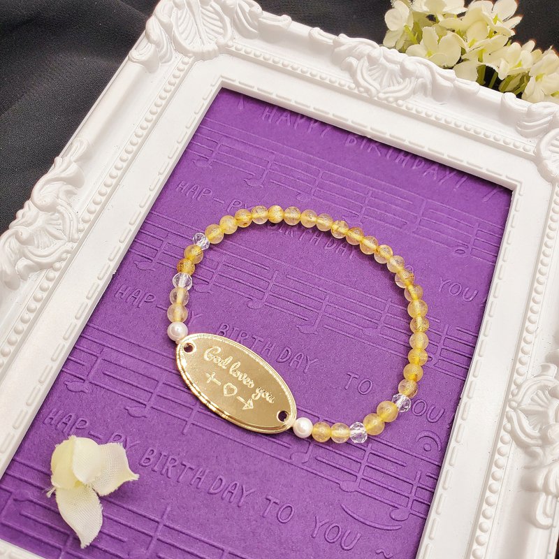 Gift Named Love Series Blonde Crystal Bracelet - สร้อยข้อมือ - คริสตัล 