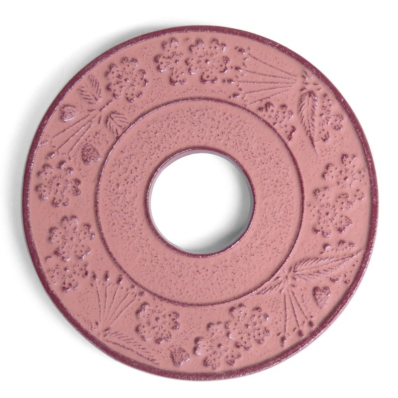 岩鑄 南部鐵器 壺墊 櫻花紋樣 圓形櫻花 13.5cm 巧克力色 日本製 - 杯墊 - 其他金屬 粉紅色