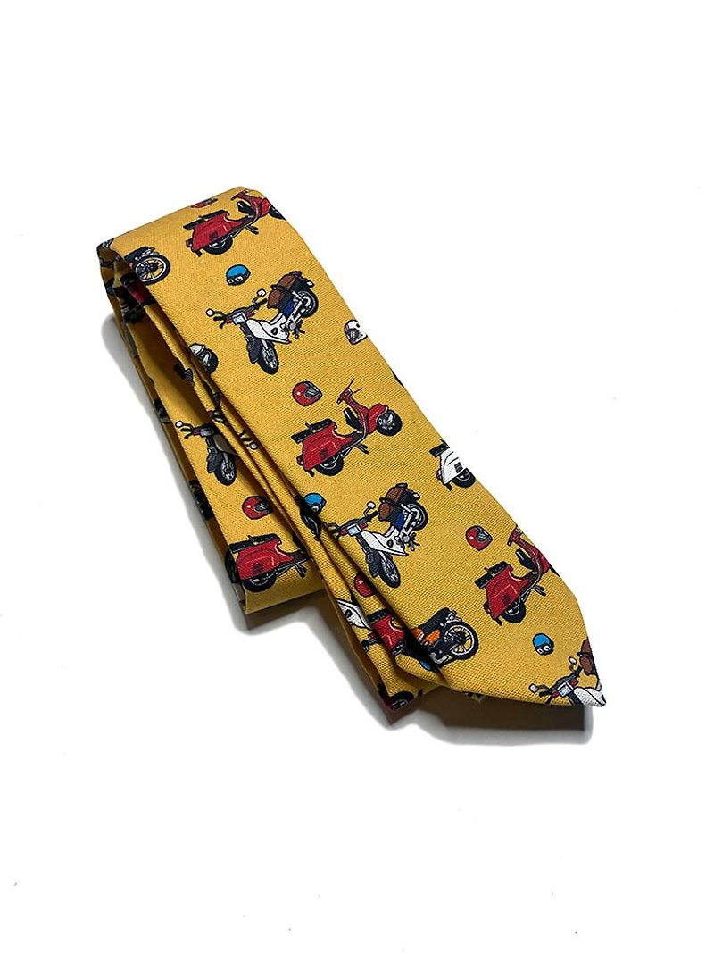 經典機車 領帶 Neckties - 領呔/呔夾 - 棉．麻 橘色