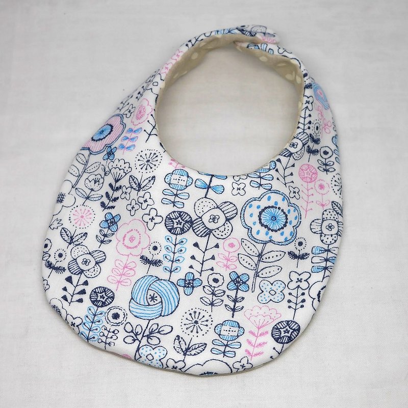 Japanese Handmade 8-layer-gauze Baby Bib - 圍兜/口水巾 - 棉．麻 白色