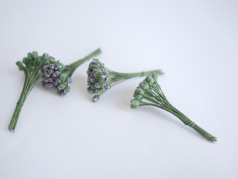 Paper flower, 100 pieces, size0.5 x 0.6 cm. budding rose flower, purple  color. - 其他 - 紙 紫色