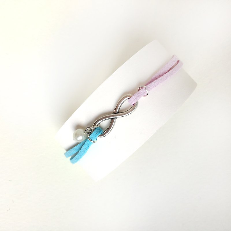 Infinity 永恆 手工製作 手環-粉紫 天空藍限量 - 手鍊/手鐲 - 其他材質 藍色