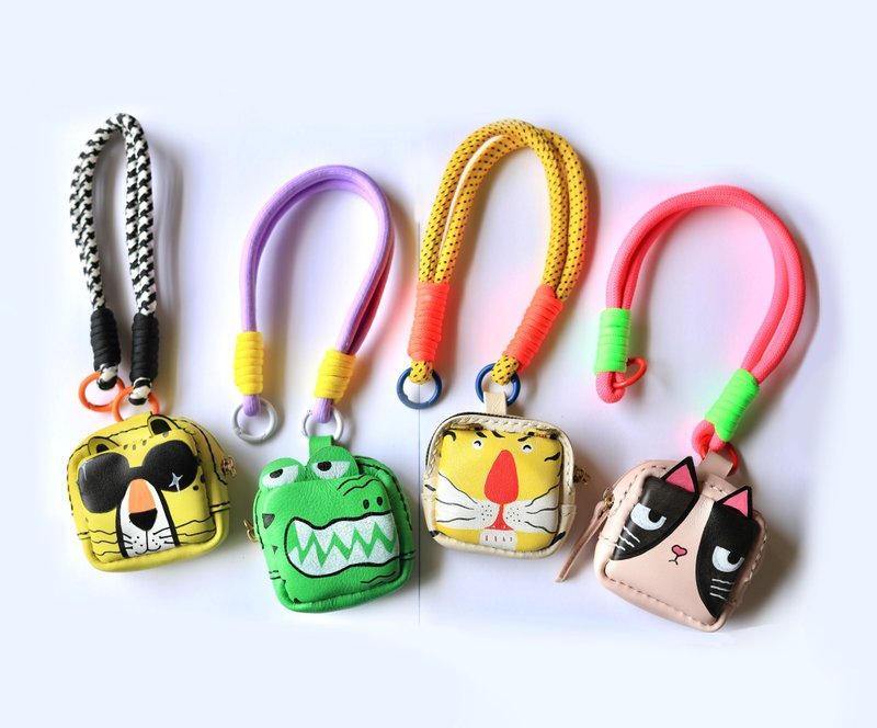 zemoneni 動物園耳機保護袋 airpods 保護套 卷線收納包 鏡頭蓋包 - 其他 - 真皮 多色