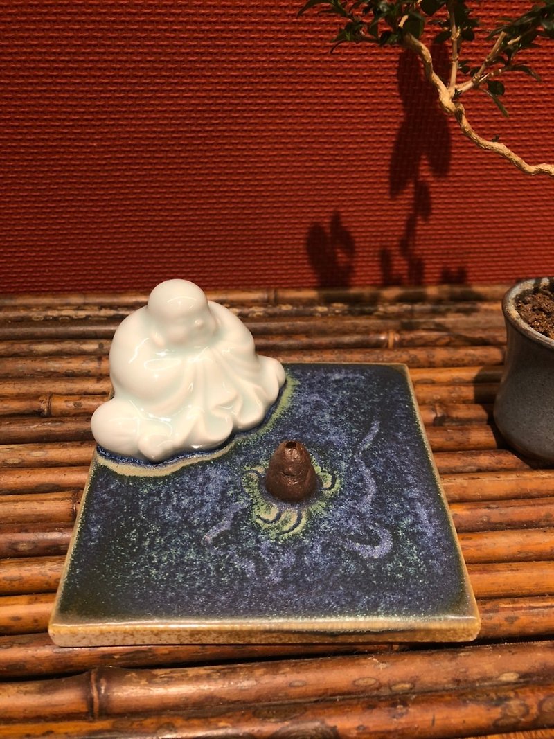 [reclining incense seat, incense stick, incense plate] Ceramics - small - Buddha statue incense seat - Fragrances - Pottery 