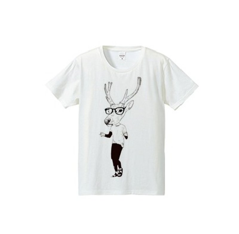 Comical　Deer（4.7oz T-shirt） - Tシャツ - その他の素材 ホワイト