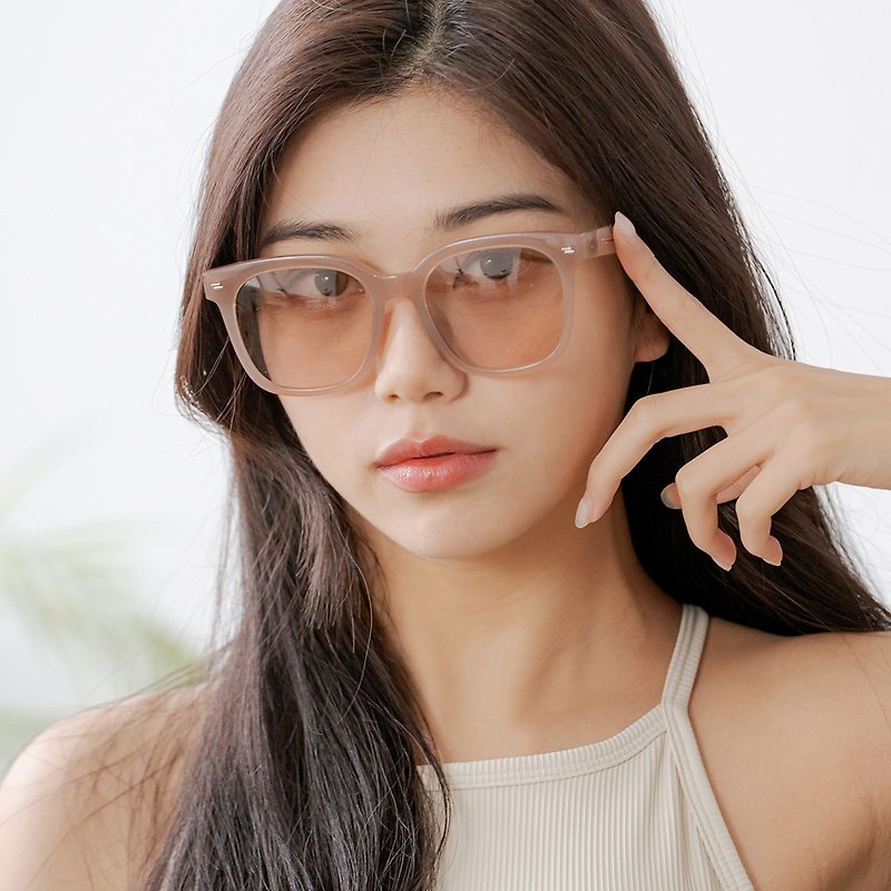 Light snow roses blowing in the wind│Korean fashion ivory milk color line sense TR90 polarized sunglasses│UV400 - Sunglasses - Other Metals Brown