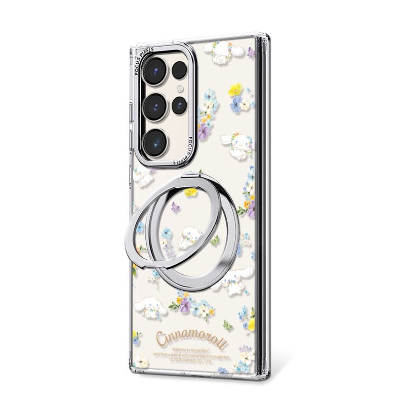 三麗鷗 Samsung S25/S24/S23 360旋轉磁吸立架手機殼-花季大耳狗 - 手機殼/手機套 - 其他材質 多色