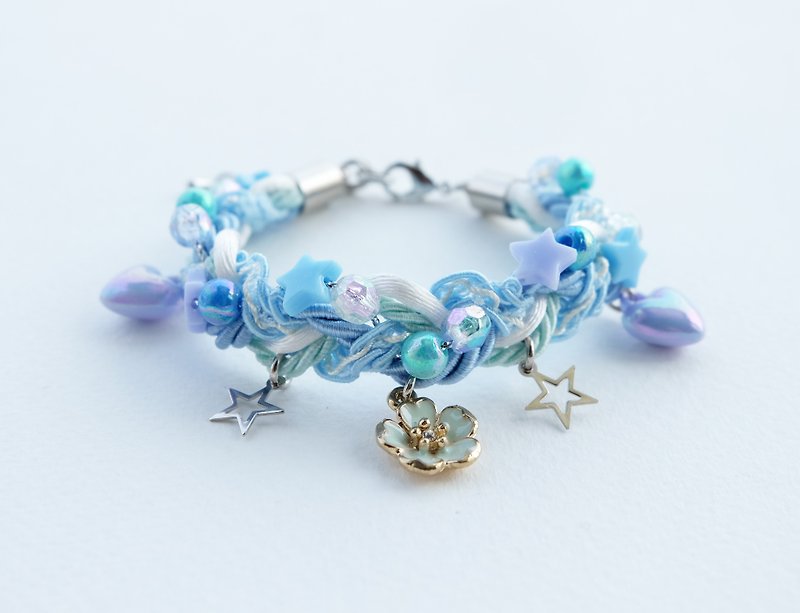 Blue sakura braided bracelet - Bracelets - Other Materials Blue