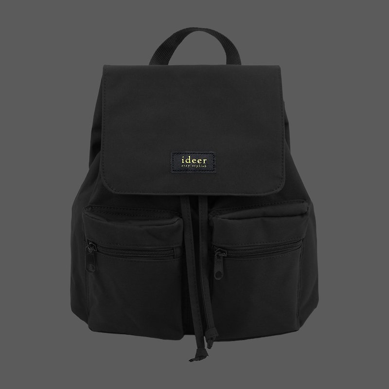 [Transfer] Water-repellent black nylon ultra-light backpack, backpack, computer bag, travel school bag - กระเป๋าเป้สะพายหลัง - วัสดุอื่นๆ สีดำ