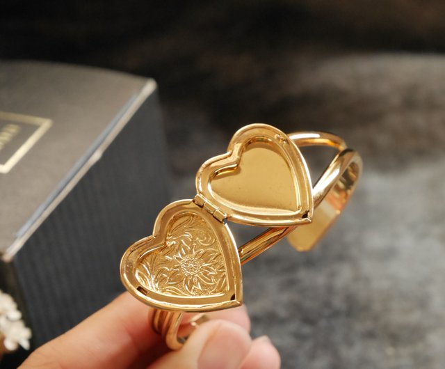 アンティーク エイボン 1993 ゴールド刻印 ハート ロケット フォト