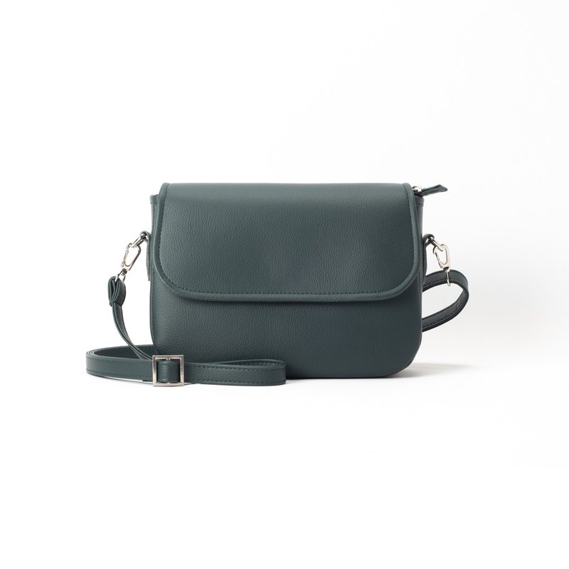 Rounded side backpack Lake Green / Lake Green - Messenger Bags & Sling Bags - Faux Leather Green