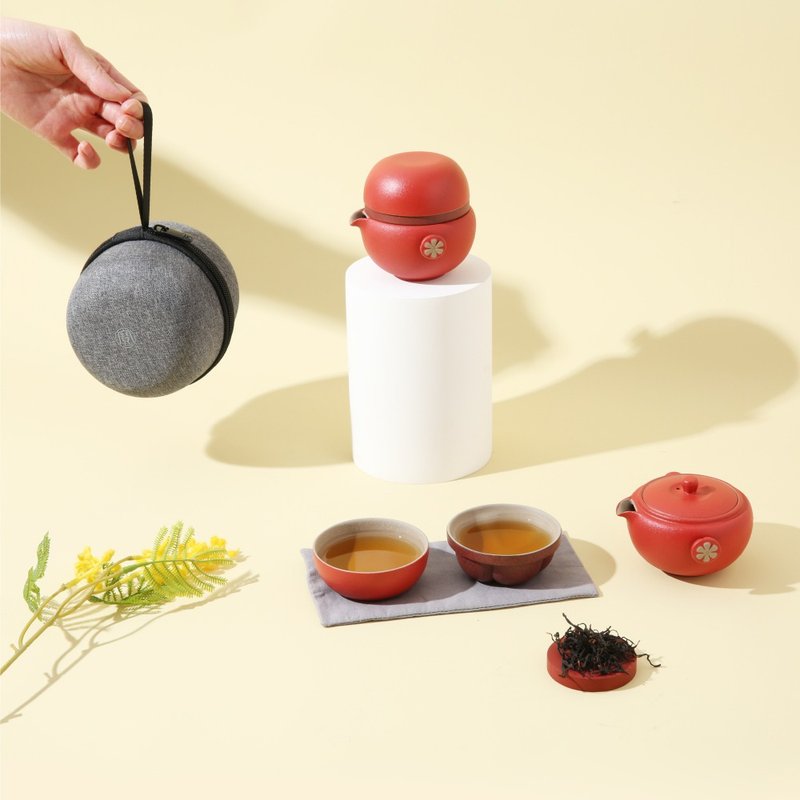 [Lu Bao LOHAS] Satisfaction and Changle Travel Group - Rich Red in the shape of mangosteen - Teapots & Teacups - Pottery Red