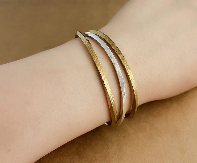 Textured spin bracelets/sterling silver bracelets/ Bronze