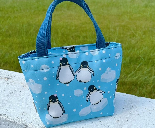 子供用撥水ランチバッグ キングペンギン風 台湾製手作り