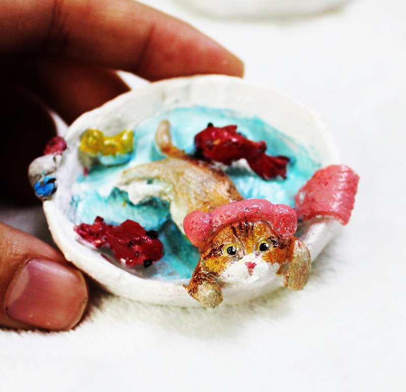 迷你系列- 貓咪泡澡中 - 擺飾/家飾品 - 塑膠 