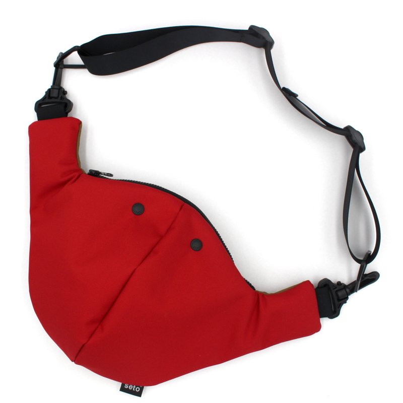 seto / creature bag / Middle / Chu-sagari / Red Light-brown - 側背包/斜背包 - 聚酯纖維 紅色