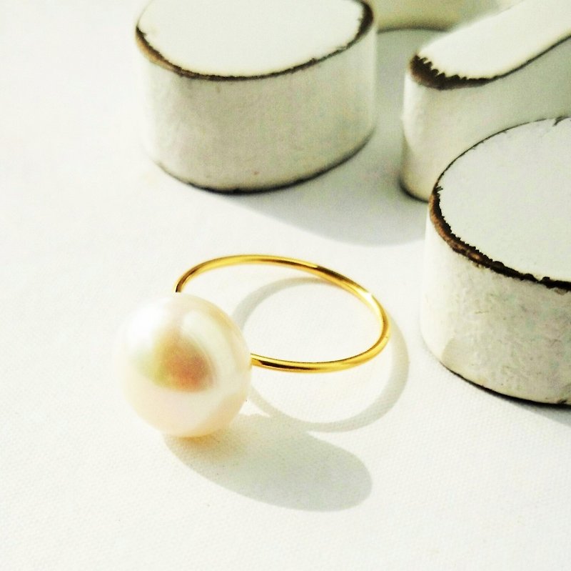 14kgf ♡ VERY BIG freshwater pearl ring - General Rings - Gemstone White