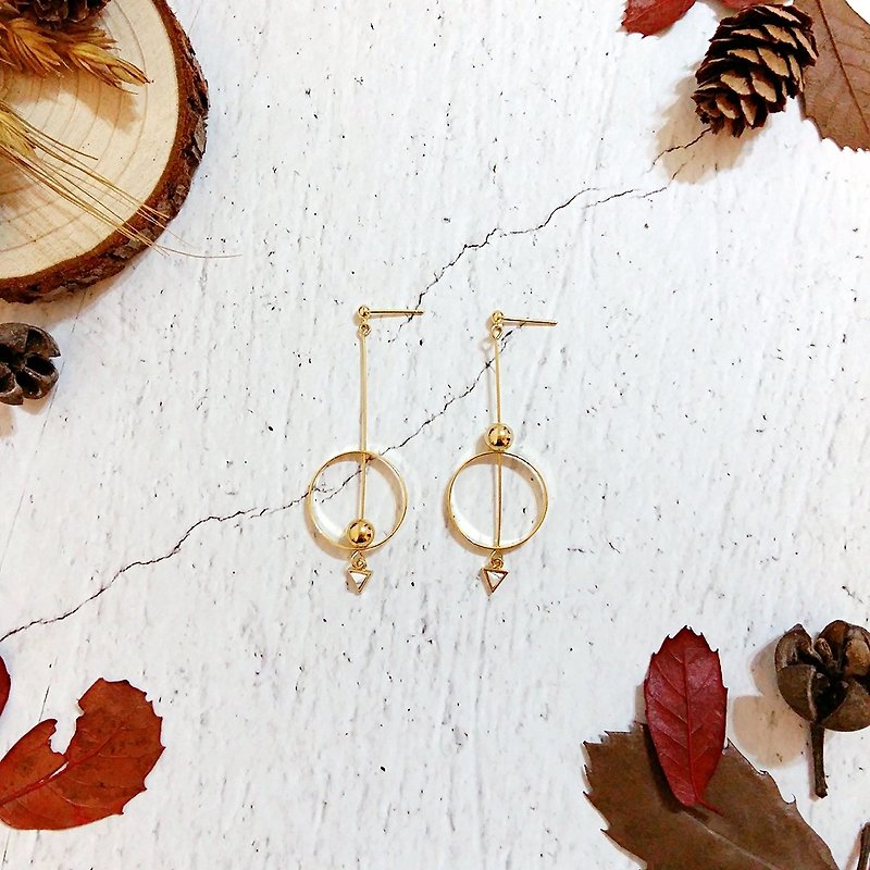 ::極簡幾何系列:: 簡約幾何混搭形狀白紋石個性耳環/ Minimalist Geometric Howlite Earrings,Valentine Gift
