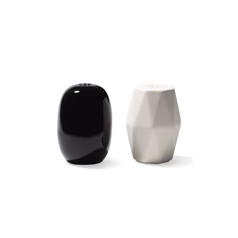 美國 MoMA 陶瓷鹽椒罐  Elements Salt & Pepper Shakers 兩件套 - 調味罐/醬料罐 - 瓷 黑色
