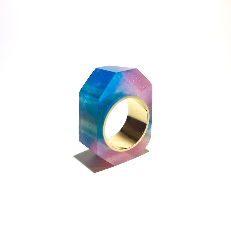 PRISM ring gold · pink blue - แหวนทั่วไป - โลหะ สึชมพู