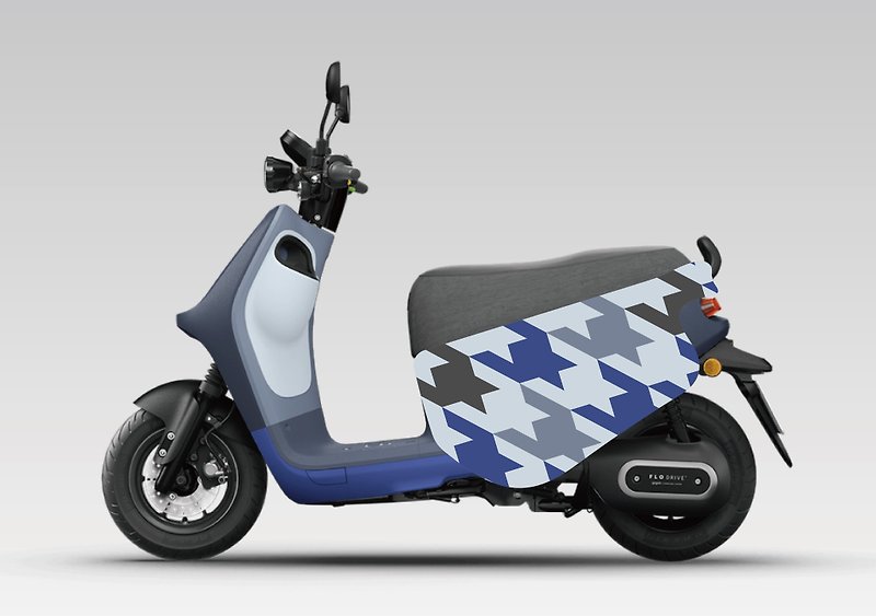 Electric blue houndstooth pattern /// GOGORO series car cover/ Ur1/ Ai1 scratch-resistant car cover - อื่นๆ - เส้นใยสังเคราะห์ สีน้ำเงิน