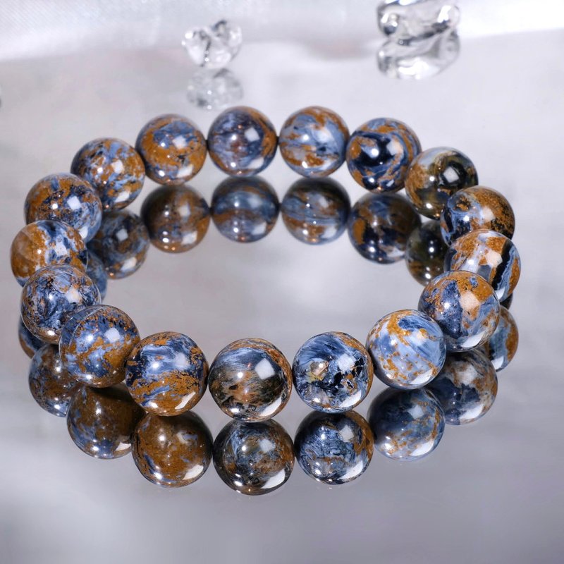 #232 One Picture One Object/12.5mm Namibia Peter Stone Crystal Bracelet Business Luck and Wealth Luck Customized - Bracelets - Crystal Blue