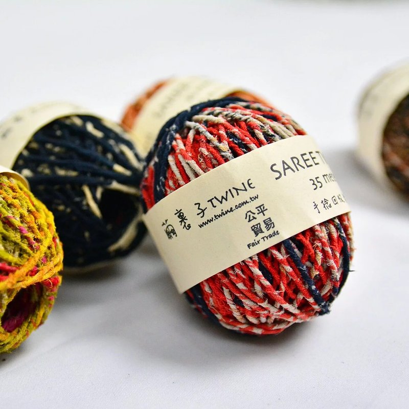 回收紗麗手捻線-公平貿易 - 編織/刺繡/羊毛氈/縫紉 - 棉．麻 多色