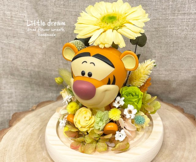くまのプーさん アートフラワーアレンジメント 絵画 ドライフラワー