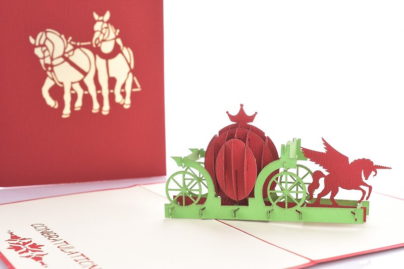 3D handmade creative pumpkin carriage universal pop-up card series