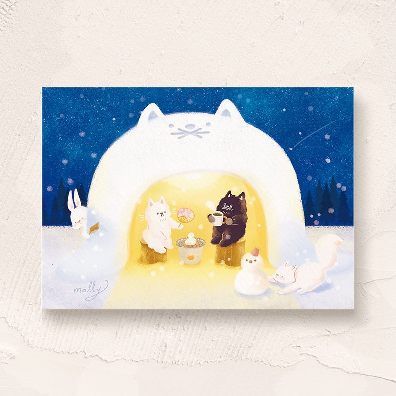 postcard-coffee break-snow kamakura - Cards & Postcards - Paper Multicolor