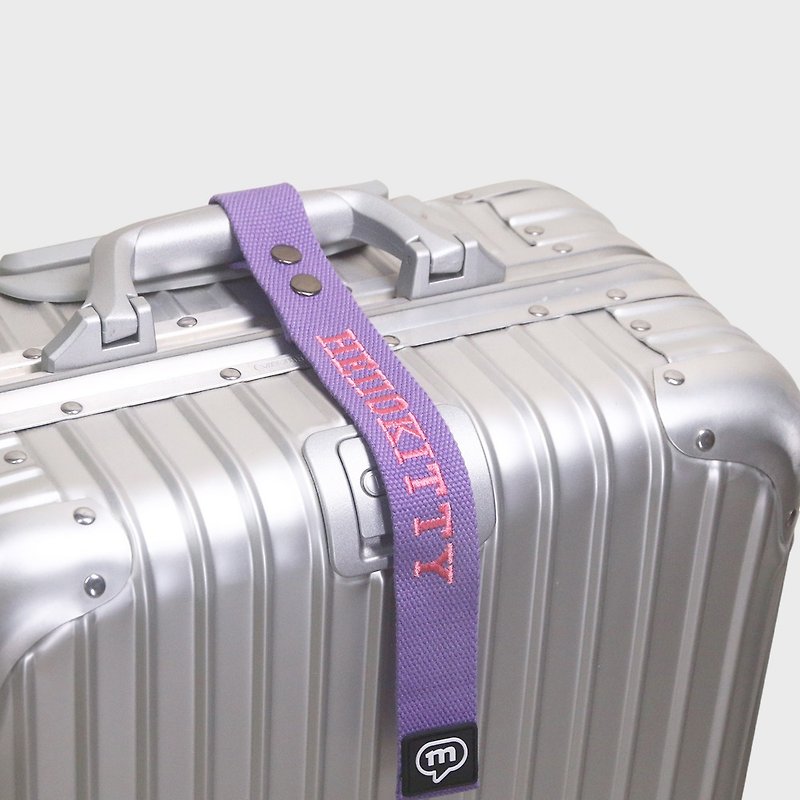 murmur客製行李飄帶-紫帶 - 行李牌 - 棉．麻 黑色