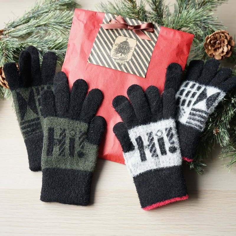 Christmas limited smartphone operation compatible gloves 2 sets - ถุงมือ - ไนลอน สีเขียว