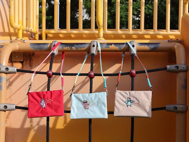 斜背萬用三層袋/附傘繩背帶 - 側背包/斜背包 - 防水材質 多色