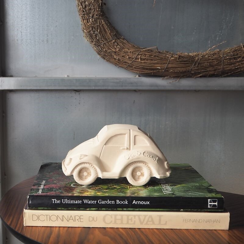 [Out of print out] Spain Oli & Carol Modern Big Tortoise Car-Pink White - ของวางตกแต่ง - ยาง ขาว