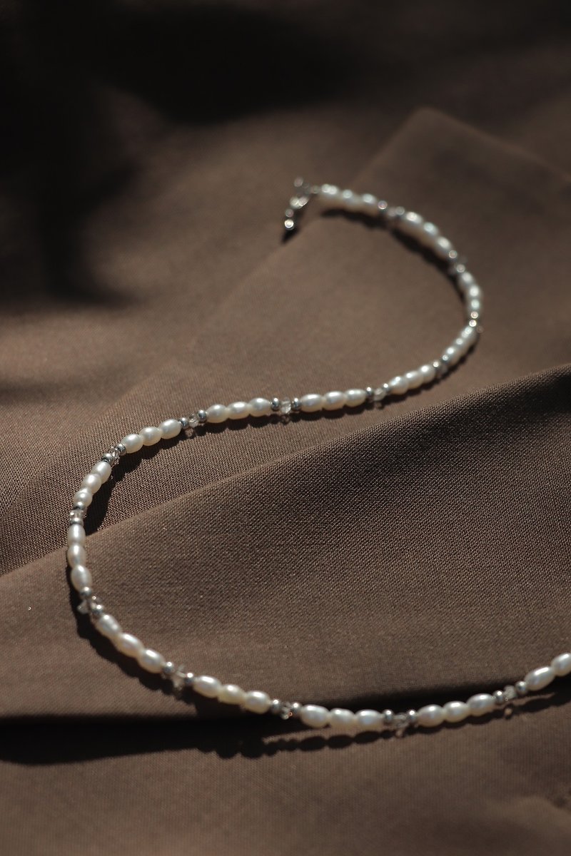 Pearl necklace—Classic I 經典天然珍珠項鍊 - 項鍊 - 珍珠 銀色