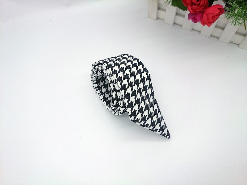 Hairband hairband aluminum wire-houndstooth pattern headband hairband*SK* - Headbands - Cotton & Hemp Black